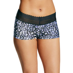 Maidenform Dream Cotton with Lace Boyshort - Black Eclipse Cat Print/Black