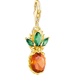 Thomas Sabo Charm Club Collectable Pineapple Charm Pendant - Gold/Green/Orange