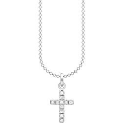 Thomas Sabo Cross Pave Necklace - Silver/Transparent