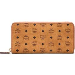 MCM Zip Around Wallet Large - Cognac