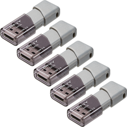 PNY Turbo Attach 3 USB 3.0 Flash Drives, 64GB, Pack Of 5 Drives