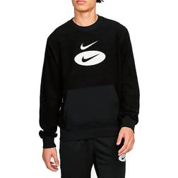 Nike Sportswear Swoosh League French Terry Crew Sweatshirt - Black/Dark Smoke Grey/Summit White