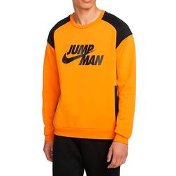 Nike Jordan Jumpman Fleece Crew Sweatshirt - Light Curry/Black