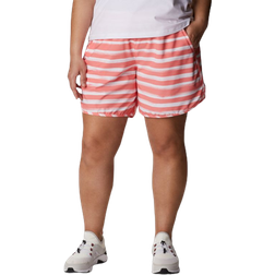 Columbia Women's Bogata Bay Stretch Printed Shorts Plus - Coral Reef Brush Stripe