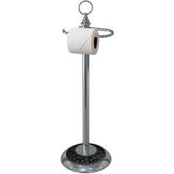 Nu Steel Freestanding Toilet Tissue Holder Chrome/Black Nu Steel