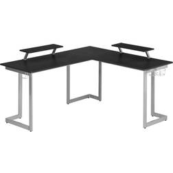 Techni Sport Warrior L Shaped Gaming Desk - Black/Silver, 1499x1600x895mm