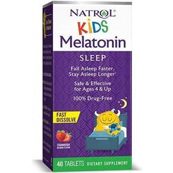 Natrol Kids Melatonin Fast Dissolve Tablets Strawberry 1 mg 40 Tablets