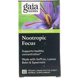 Gaia Herbs Nootropic Focus 40 Vegan Liquid Phyto-Caps