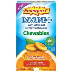 Emergen-C Immune Plus with Vitamin D Chewables Orange Blast 42 Chewable Tablets