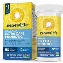 Renew Life Ultimate Flora Extra Care Probiotics 50 Billion 30 Vegetarian Capsules