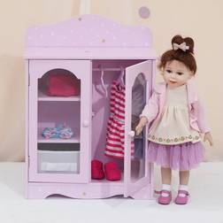 Teamson Kids Olivia's Little World Garde-Robe Poupée 45 cm Twinkle Stars Princess Rose avec Cintres, Meuble de Luxe Violet