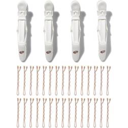 T3 Clip Kit with 4 Alligator Clips and 30 Rose Gold Bobby Pins