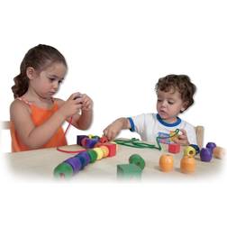 Melissa & Doug Primary Lacing Beads Educational Toy With 8 Wooden Beads
