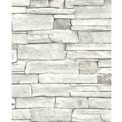 NextWall Stacked Stone Peel and Stick Wallpaper