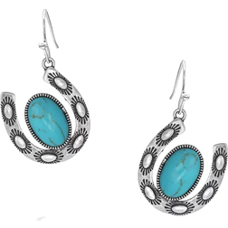 Montana Silversmiths Within Luck Turquoise Horseshoe Earrings - Silver/Turquoise