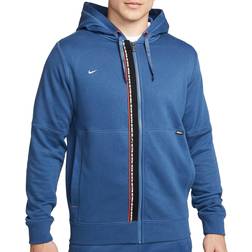 Nike F.C. Tribuna Fleece Full-Zip Football Hoodie Men - Mystic Navy/Habanero Red/White