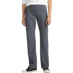 Hanes Women's ComfortSoft EcoSmart Petite Open Bottom Leg Sweatpants - Slate Heather