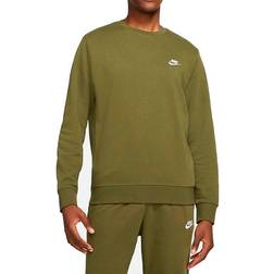 NIKE Sportswear Club French Terry Crew Sweaters - Rough Green/White