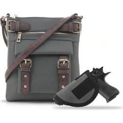 Jessie & James Hannah Concealed Carry Lock and Key Crossbody - Grey