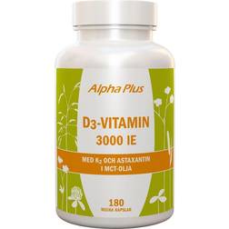 Alpha Plus D3 Vitamin 3000 IU + K2 180 stk