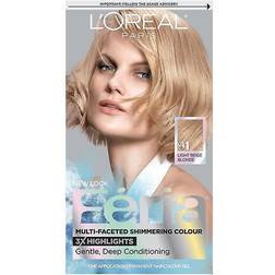 L'Oréal Paris Feria Multi-Faceted Shimmering Permanent Hair Color #91 Light Beige Blonde