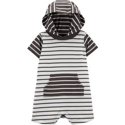 Carter's Striped Hooded Romper - Black/White (V_1N070710)