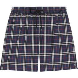 Burberry Check Drawcord Swim Shorts - Carbon Blue