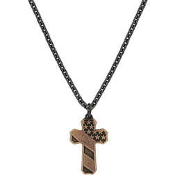 Montana Silversmiths Faded Glory Cross Necklace - Black/Bronze