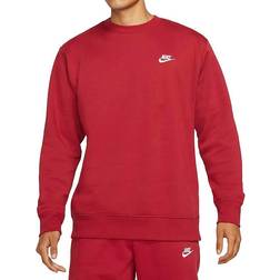 Nike Sportswear Club Fleece Crew Sweater - Pomegranate/White