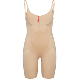 Spanx Thinstincts 2.0 Open-Bust Mid-Thigh Bodysuit - Beige Beige