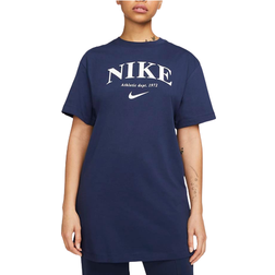 Nike Sportswear Short-Sleeve Graphic Dress - Midnight Navy/White