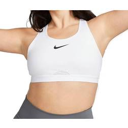 Nike Dri-FIT Swoosh High-Support Non-Padded Adjustable Sports Bra - White/Black