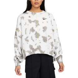 Nike Sportswear Oversized Fleece Tie-Dye Crew Sweatshirt Women's - Flat Pewter/Atomic Green/Black