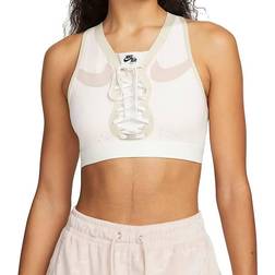 Nike Dri-FIT Swoosh Air Force 1 Medium-Support Laced Sports Bra - Light Soft Pink/Pink Oxford/Sail/Light Soft Pink