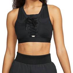 Nike Dri-FIT Swoosh Air Force 1 Medium-Support Laced Sports Bra - Black/Black