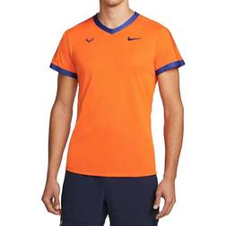 Nike Court Dri-FIT ADV Rafa Short-Sleeve Tennis Top Men - Magma Orange/Deep Royal Blue/Deep Royal Blue