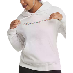 Champion Brushstroke Relaxed Powerblend Hoodie - White