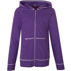 Hanes Girl's Slub Jersey Full-Zip Hoodie - Purple Crush