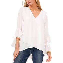 Vince Camuto Flutter-Sleeve Tunic - New Ivory