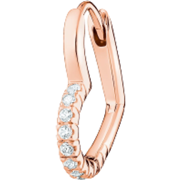 Thomas Sabo Charm Club Single Hoop Heart Earring - Rose Gold/Transparent