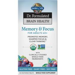 Garden of Life Dr. Formulated Brain Health Memory & Focus for Adults 40 60 Tablets