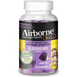 Airborne Immune System Support Supplement Kids Elderberry 50 Gummies