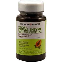 American Health Papaya Enzyme with Chlorophyll Chewable 100 Chewable Tablets