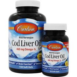 Carlson Carlson Labs Wild Norwegian Cod Liver Oil Gems 460mg 150 30 softgels