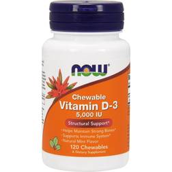 Now Foods Foods Chewable Vitamin D-3 Natural Mint 5000 IU 120 Chewables