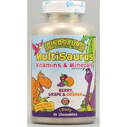 Kal Dinosaurs MultiSaurus Vitamins & Minerals Berry, Grape & Orange 90 Chewables