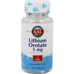 Kal Lithium Orotate 5 Mg 120 Veg Capsules