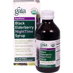 Gaia Herbs Black Elderberry NightTime Syrup 3 Oz