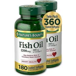 Natures Bounty Nature's Bounty Fish Oil Softgels, 1200Mg, 180 Ct, 2 Pack