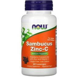 Now Foods Sambucus Zinc+C Elderberry 60 stk